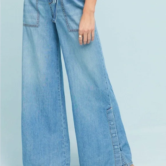 Anthropologie Light Blue Flare Jeans - Picture 4 of 13